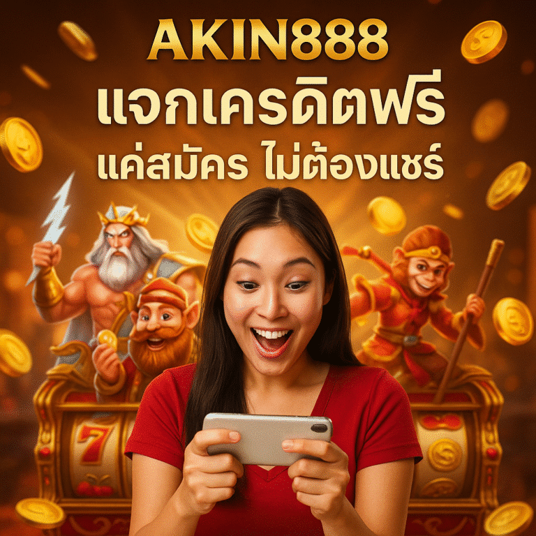 AKIN888 แจกเครดิตฟรี แค่สมัคร ไม่ต้องแชร์